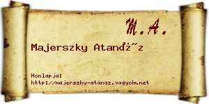 Majerszky Atanáz névjegykártya